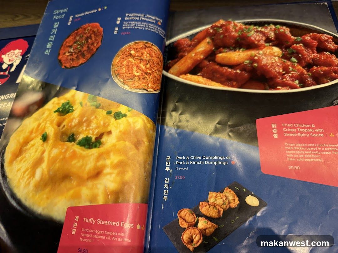 Korean Street Food Menu