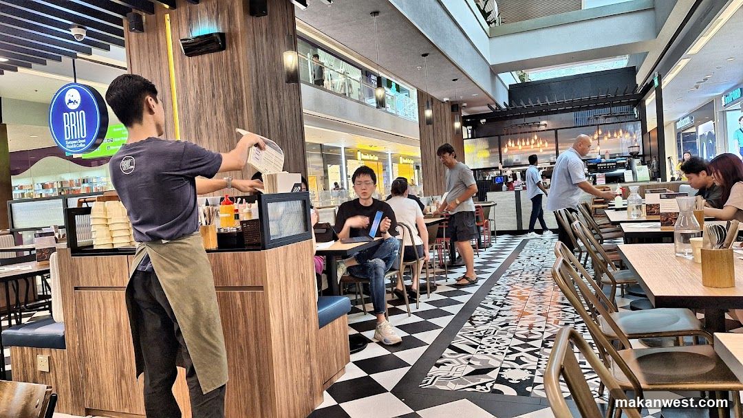 Restaurant Interior with Patrons and Staff