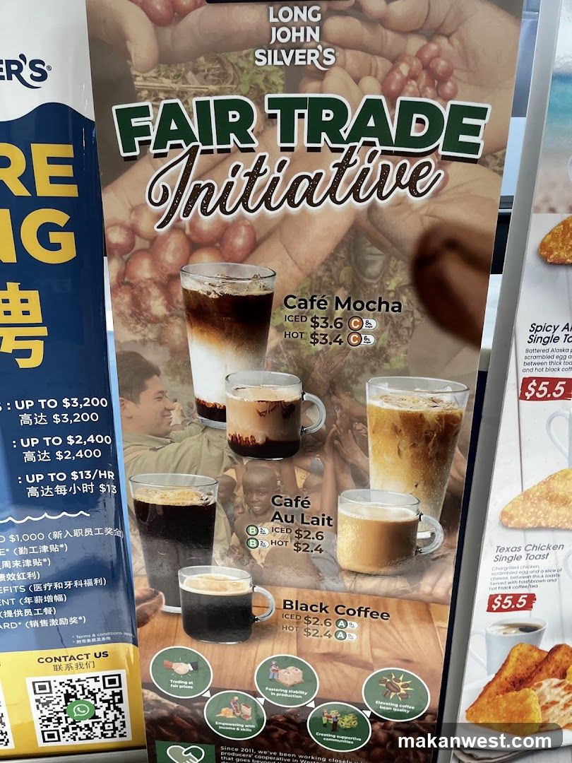Long John Silver's Fair Trade Initiative Menu