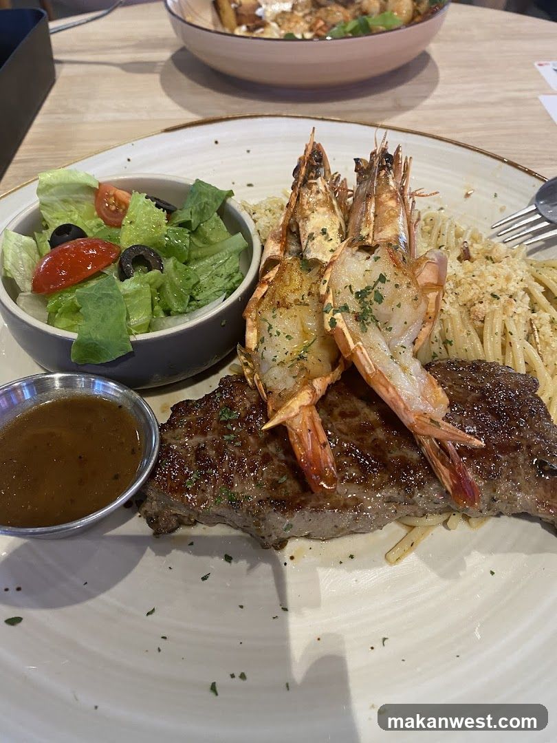 Steak and Shrimp Pasta