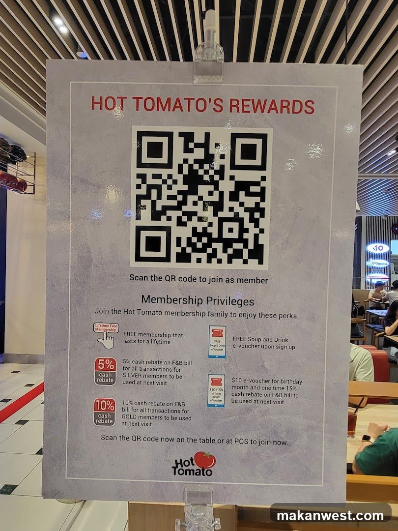 Hot Tomato's Rewards Membership Privileges