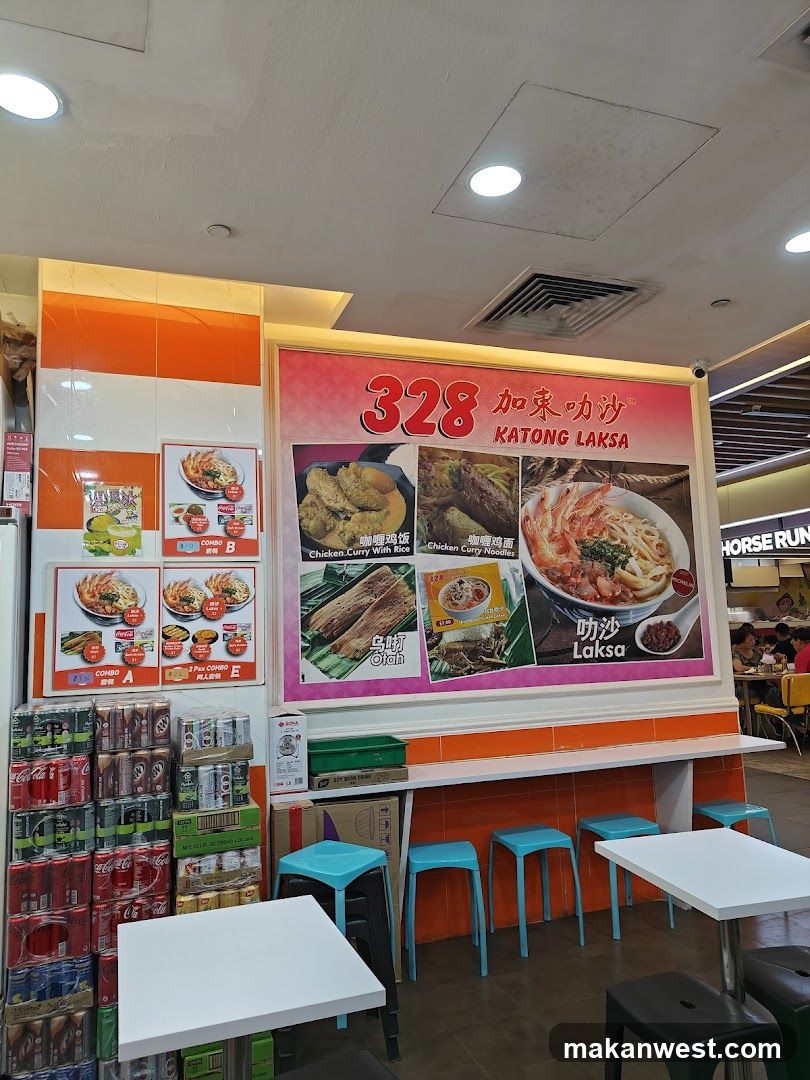 328 Katong Laksa Menu and Seating Area