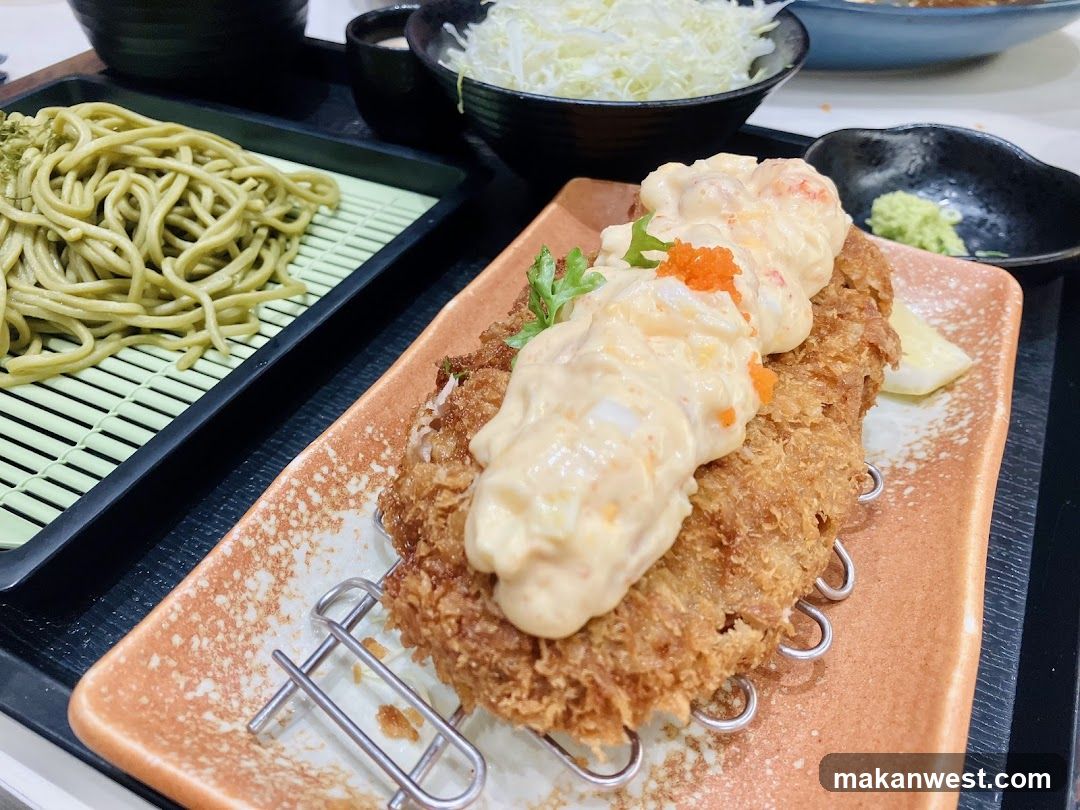 Fried Cutlet with Noodles and Salad