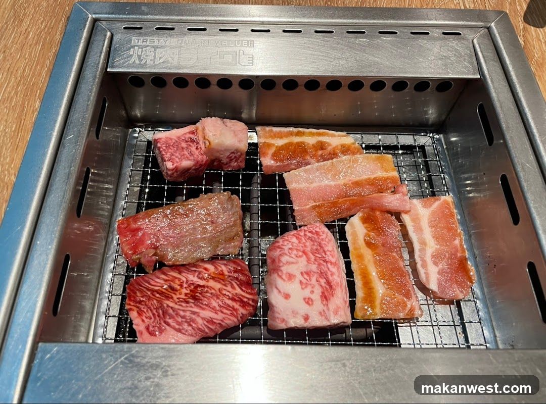 Assorted Raw Meats on a Grill