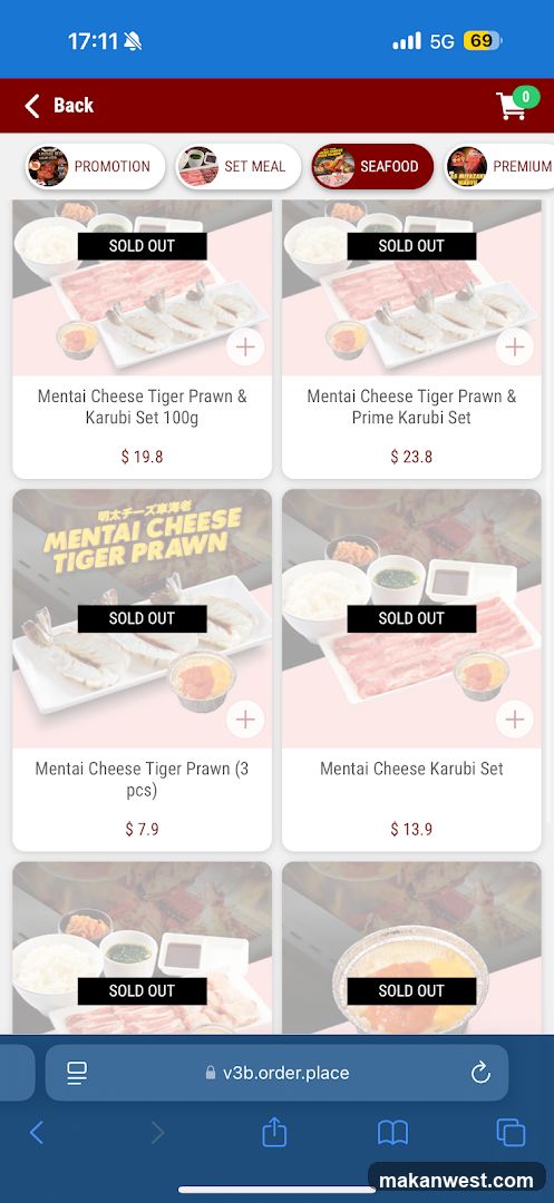 Seafood Menu