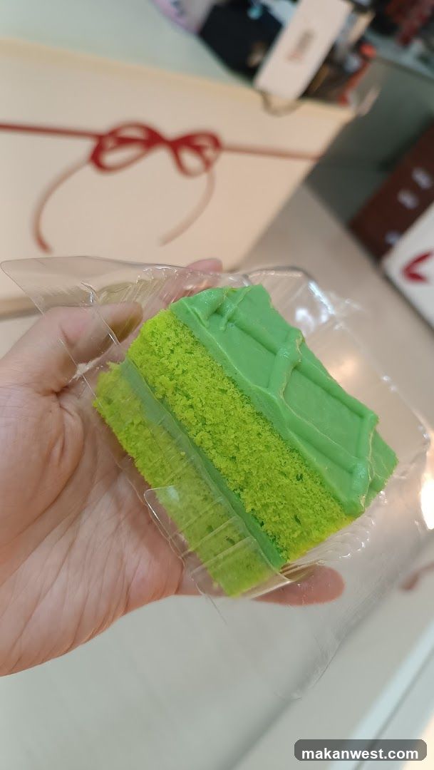 Slice of green cake