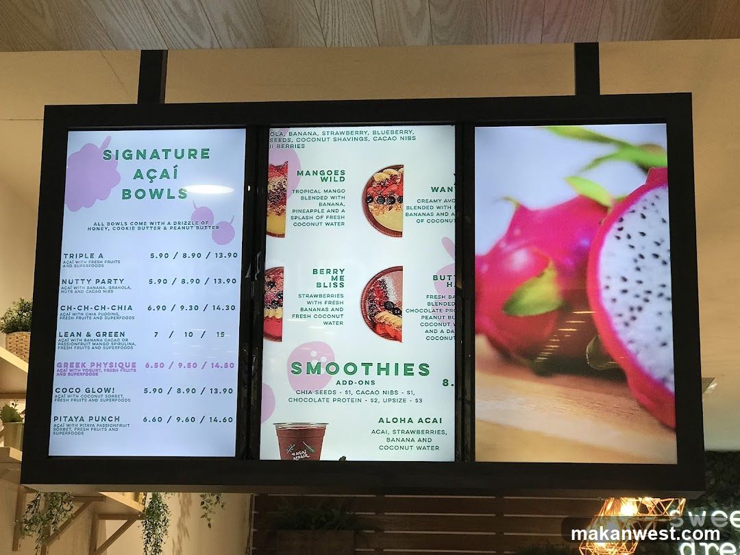 Açaí Bowls and Smoothies Menu
