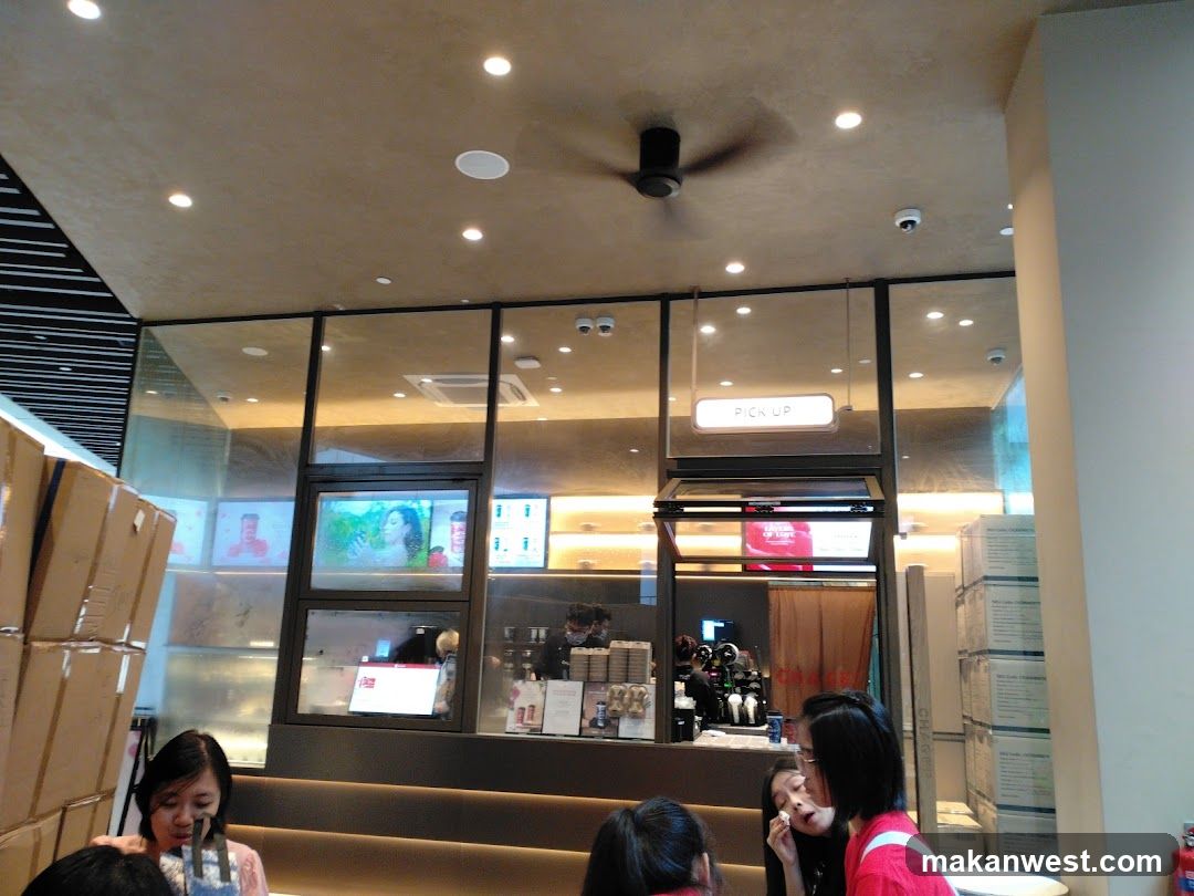 Interior of a cafe with a pick-up counter