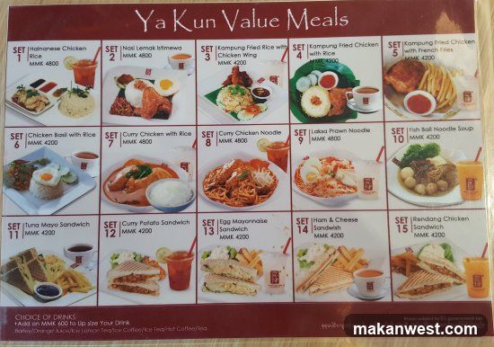 Ya Kun Value Meals