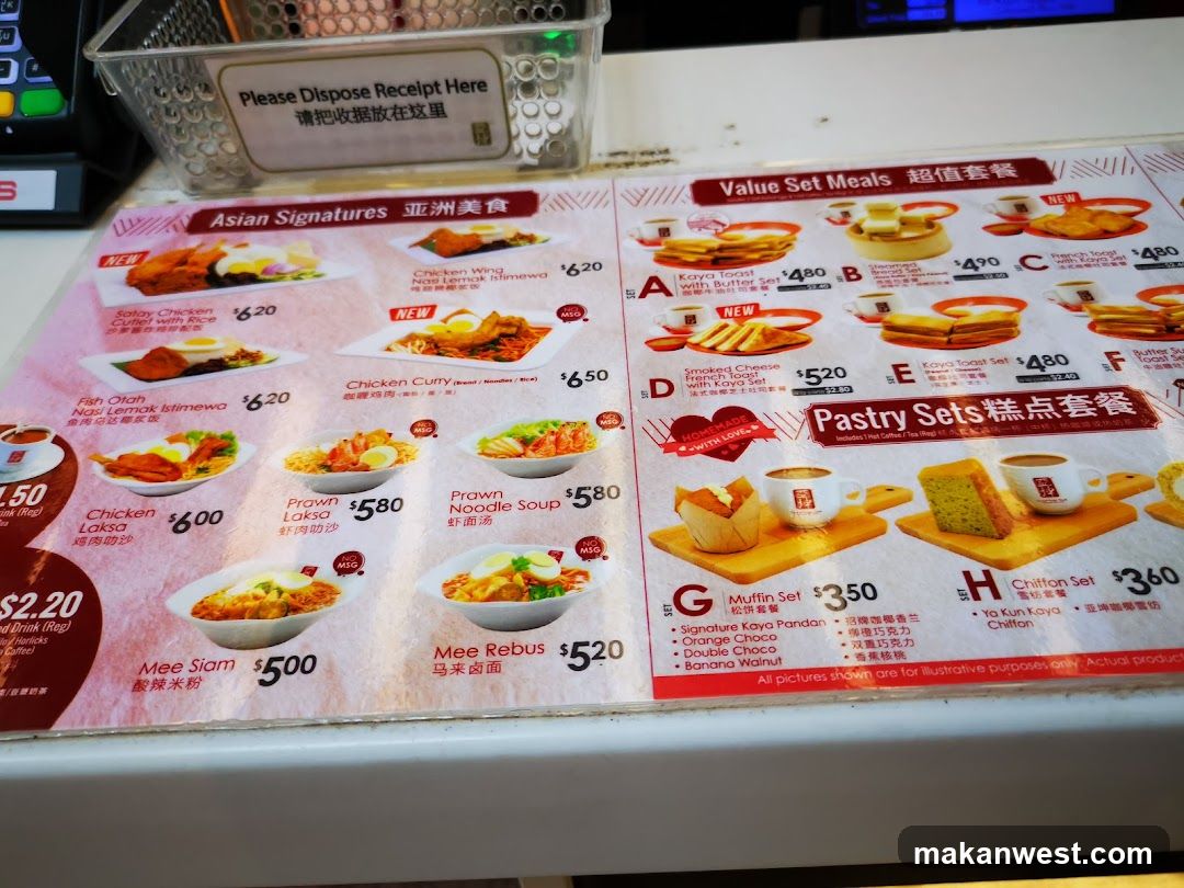 Asian Signatures, Value Set Meals, Pastry Sets
