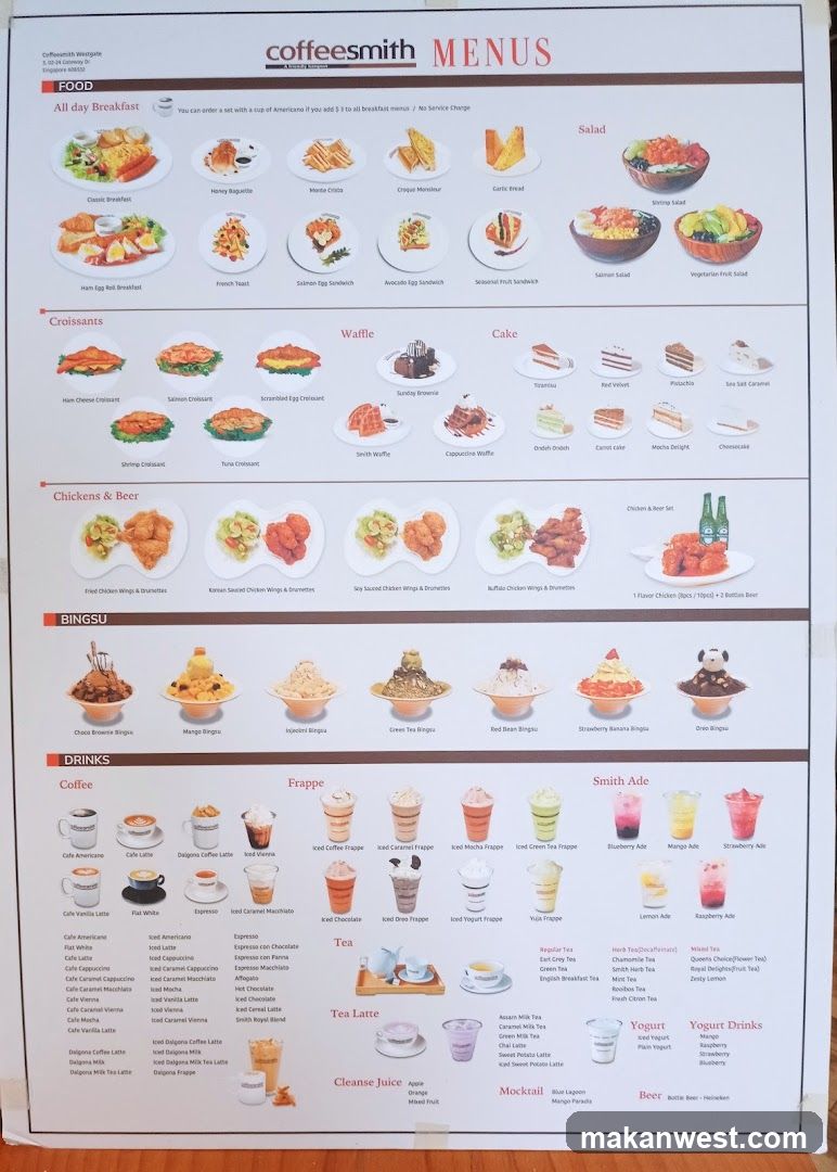 Coffeesmith Menus