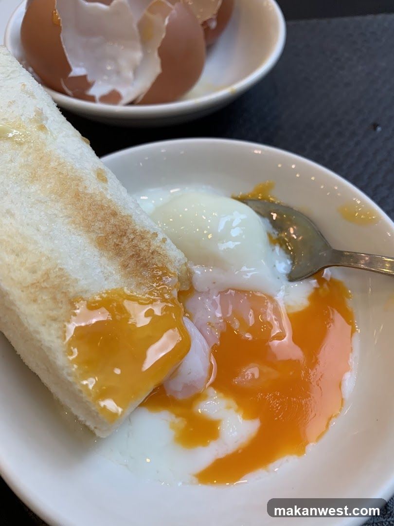 Soft-boiled eggs with toast