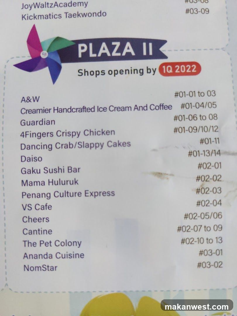 Plaza II Shops Opening by 1Q 2022