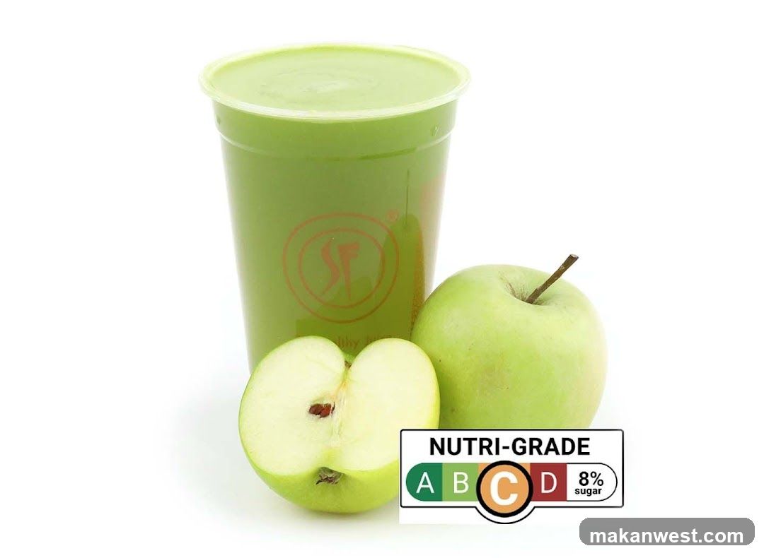 Green Juice with Apples and Nutri-Grade Label