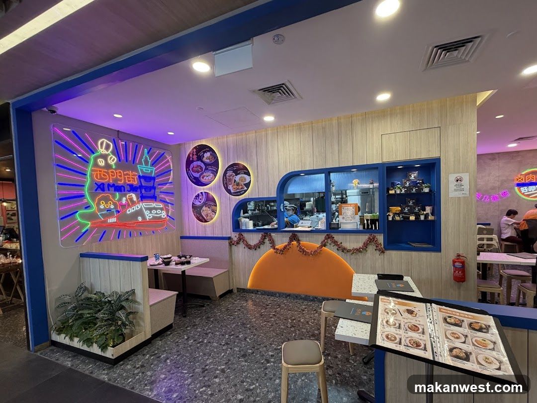 Restaurant Interior with Neon Signage