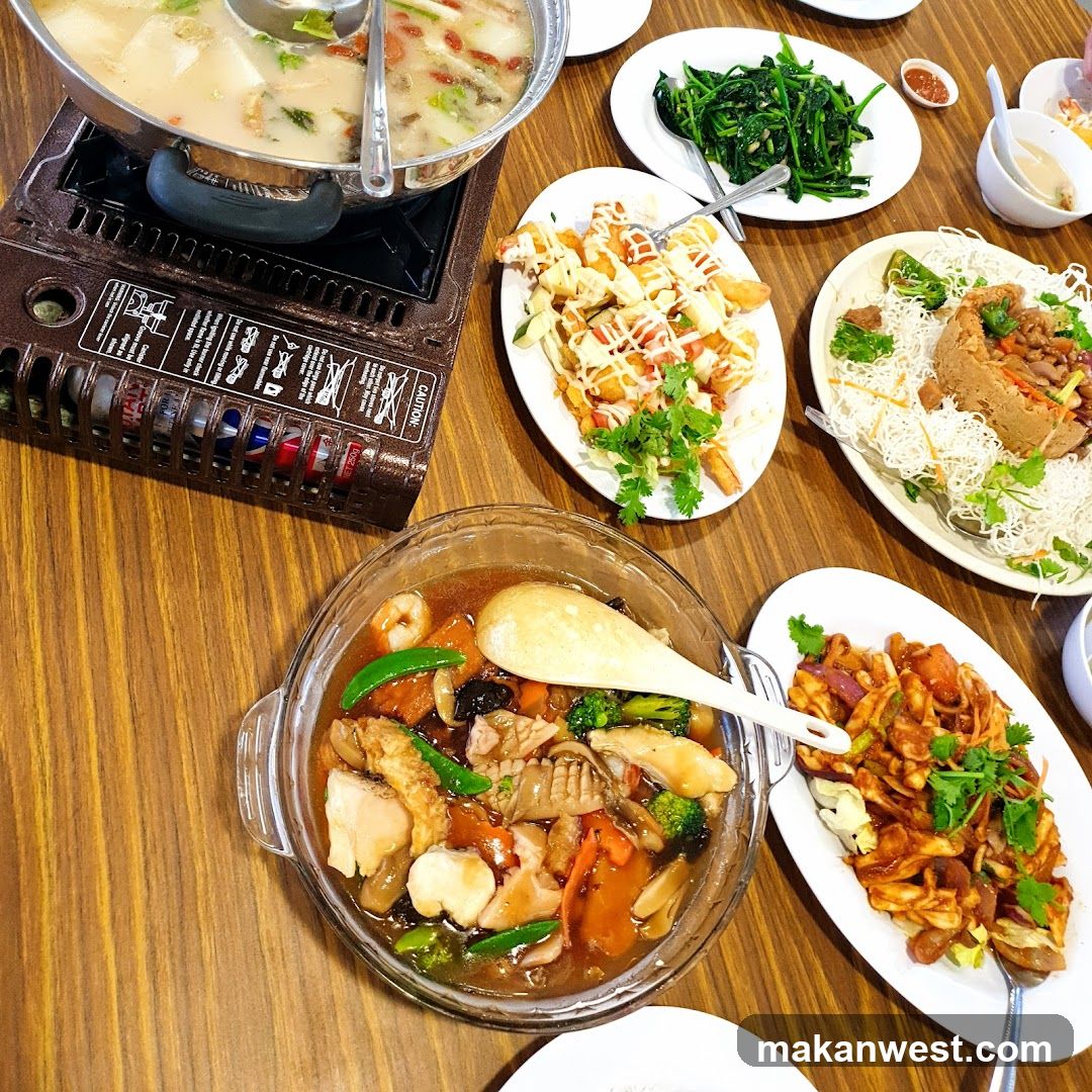 Table with various dishes