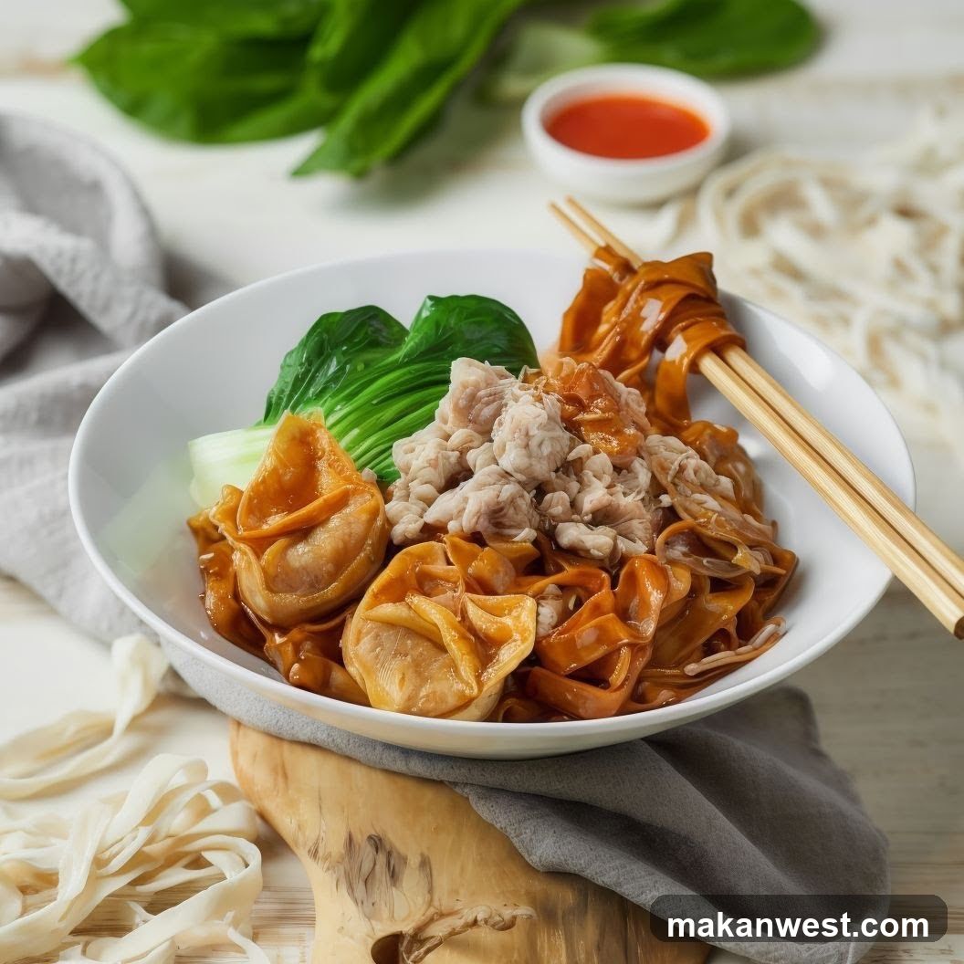 Noodle Dish with Wontons