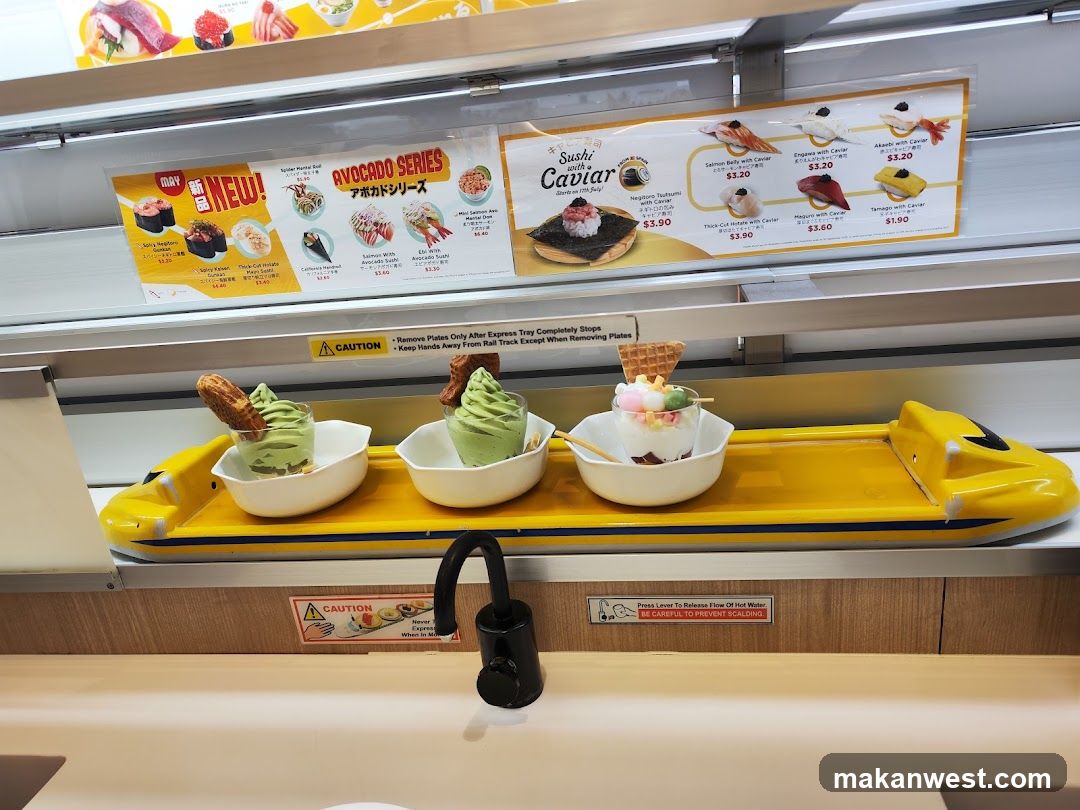 Conveyor Belt Sushi Desserts and Sushi Menu