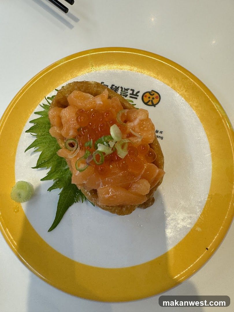 Salmon and Ikura Inari Sushi