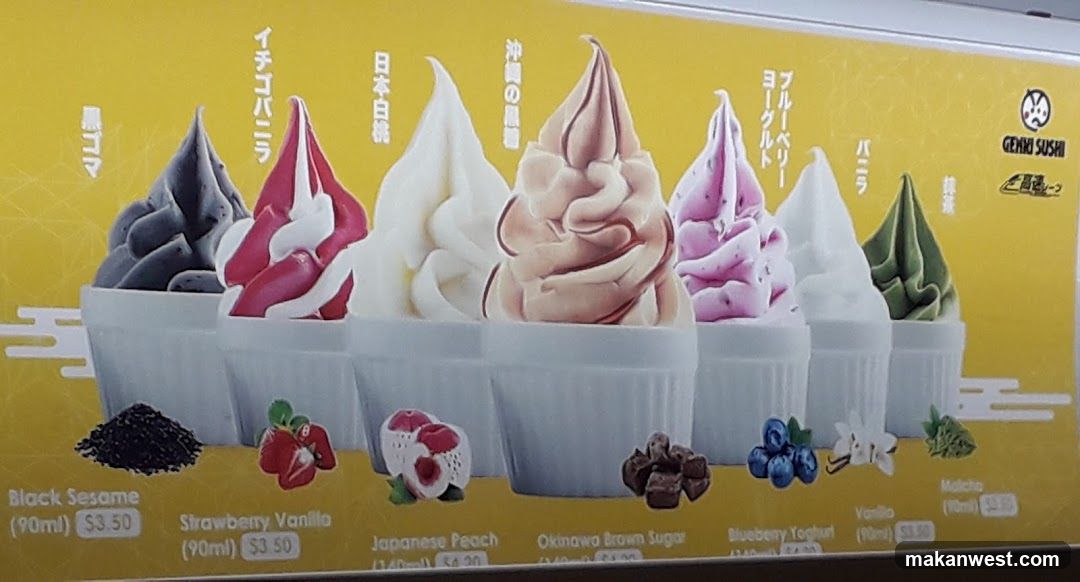 Soft Serve Ice Cream Menu