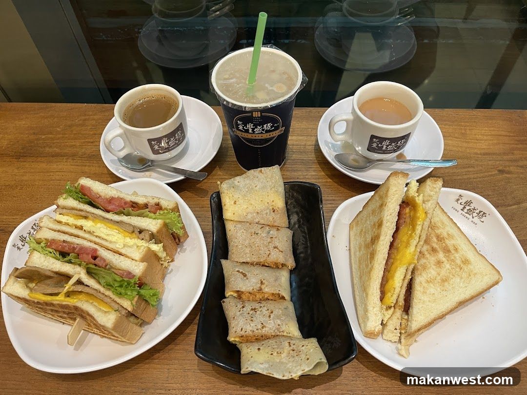 Assortment of Sandwiches and Drinks