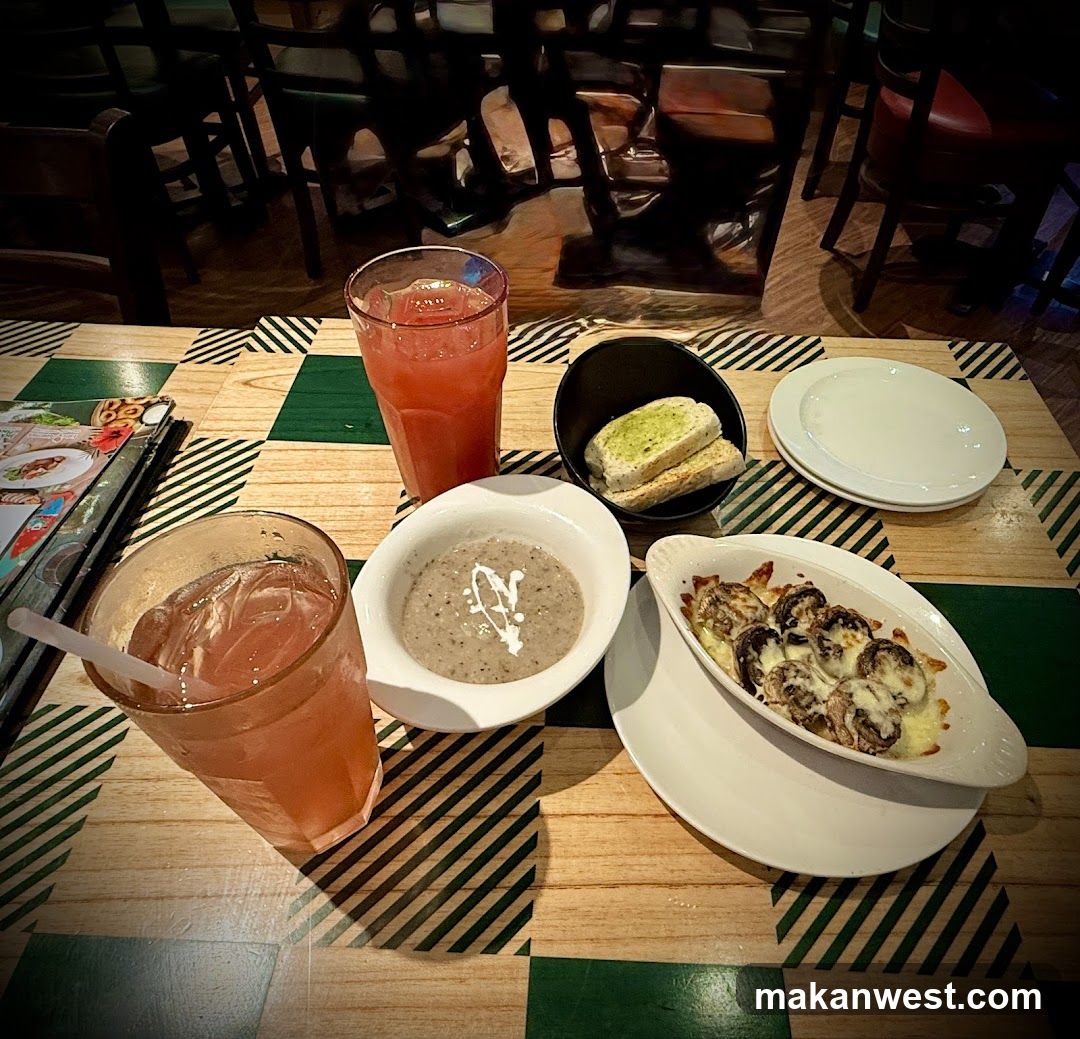 Table Setting with Food and Drinks