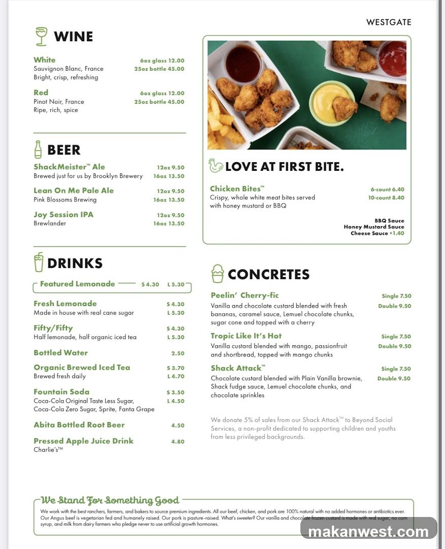 WESTGATE Menu
