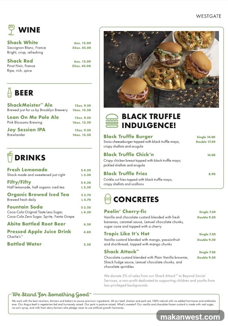 WESTGATE MENU