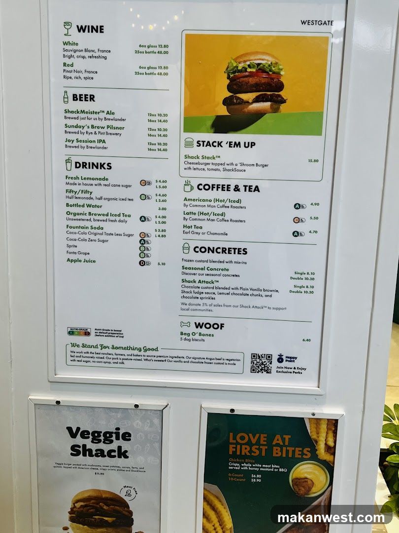WESTGATE Menu