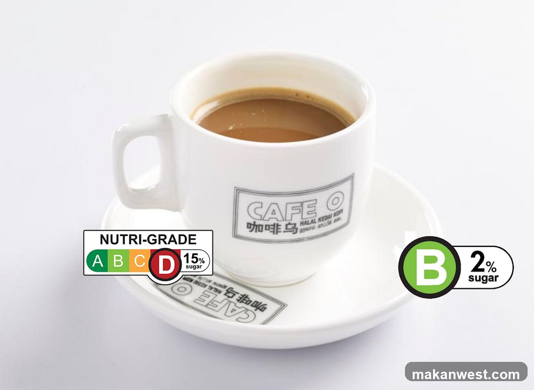 Cafe O Coffee Cup with Nutri-Grade Label