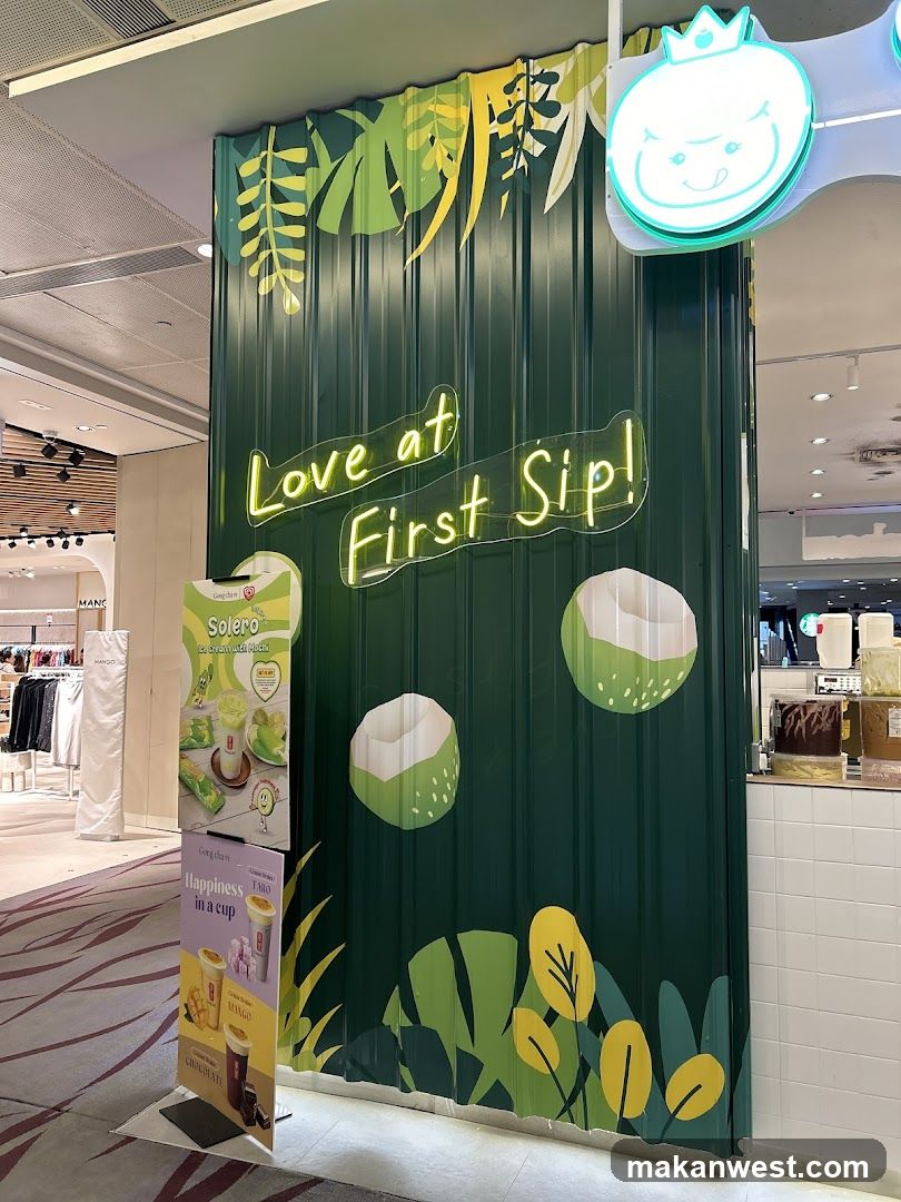 Beverage Stand with Neon Signage