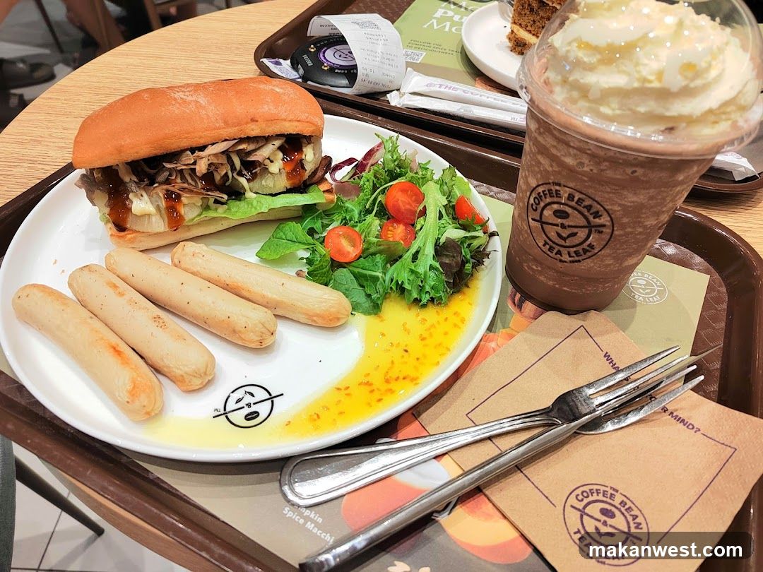 Sandwich meal with iced coffee