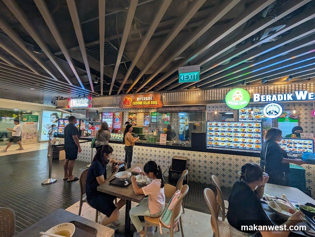 Food court with multiple food stalls