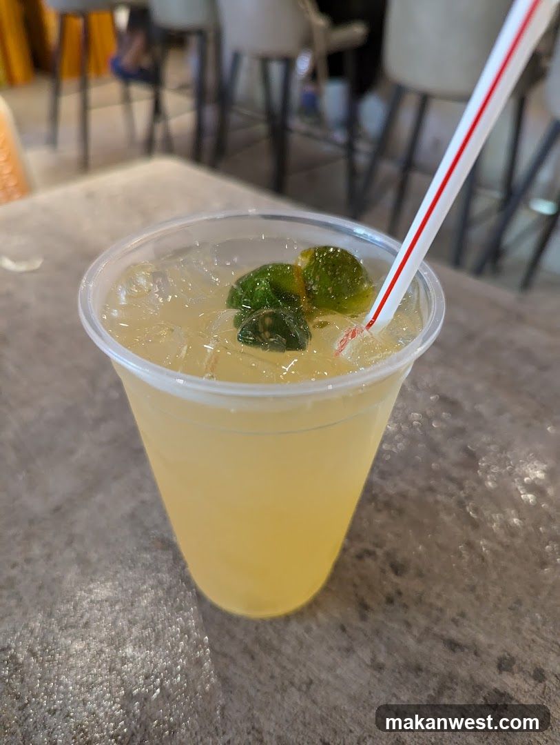 Drink with Lime and Straw