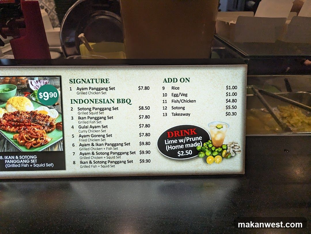 Indonesian BBQ Menu