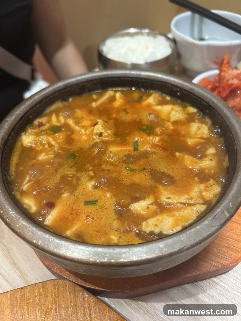 Korean Stew with Rice and Kimchi