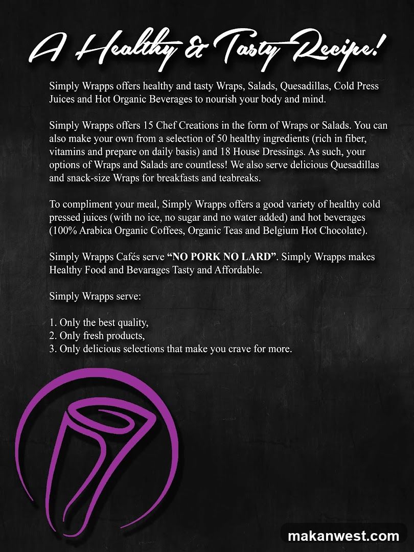 Simply Wrapps Menu