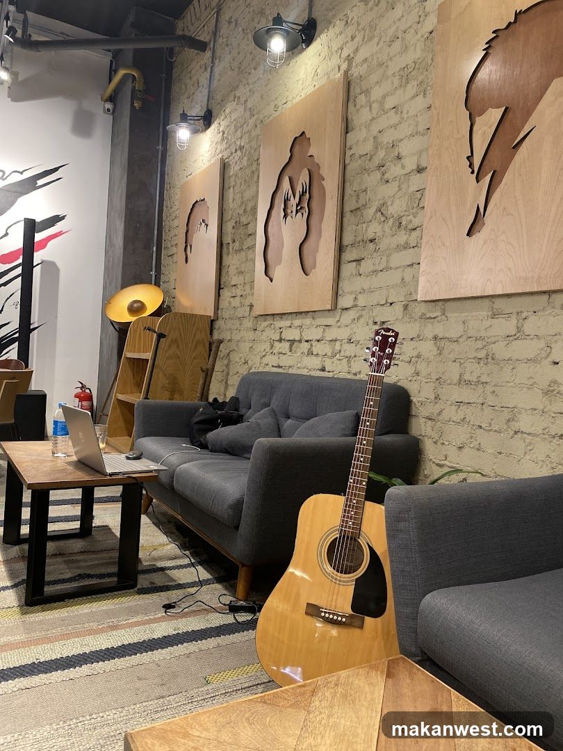 Cozy Seating Area with Guitar