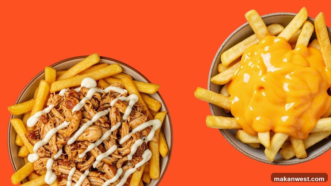 Pulled Chicken Fries and Cheese Fries