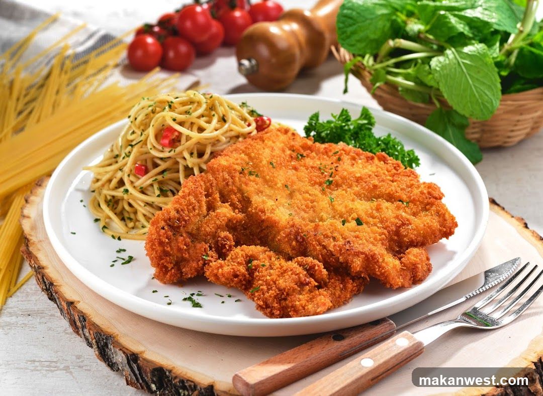 Breaded Chicken with Spaghetti