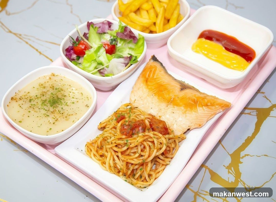 Salmon and Spaghetti Meal