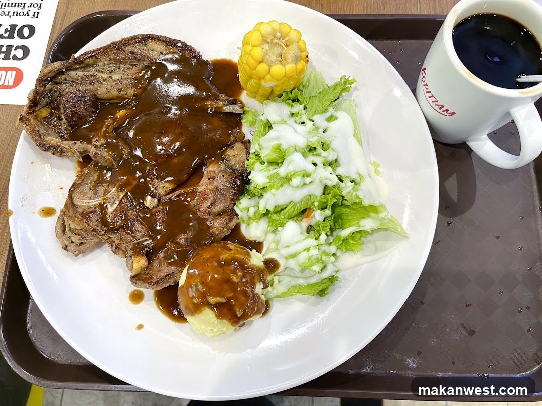 Lamb Chops with Sides and Coffee