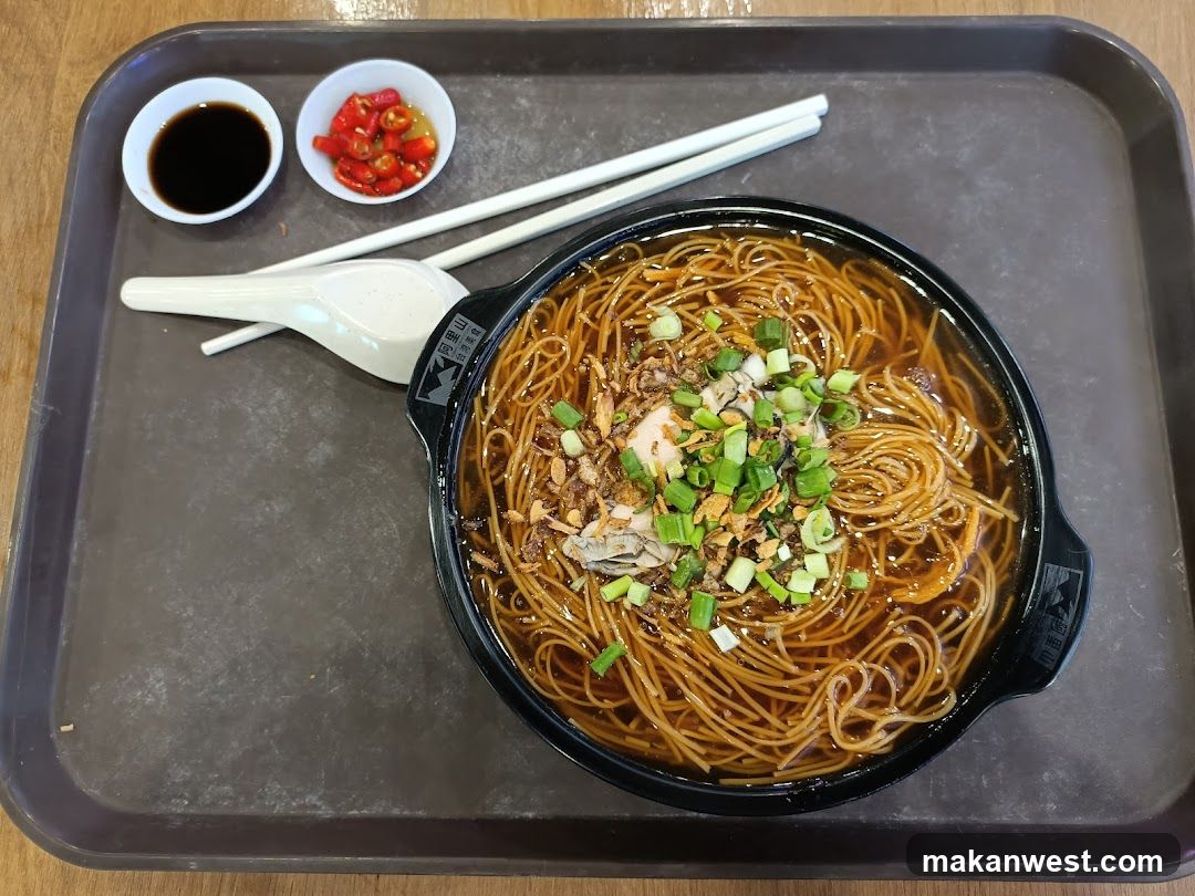 Noodle Dish with Condiments