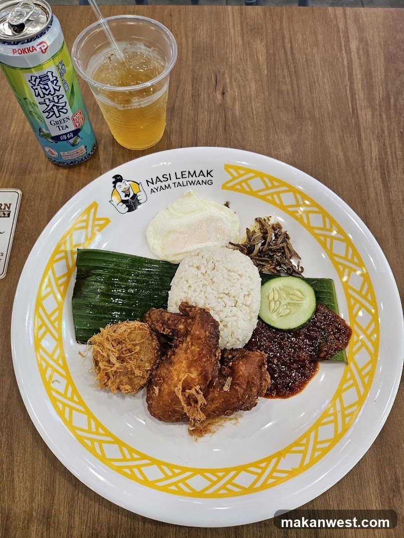 Nasi Lemak with Fried Chicken
