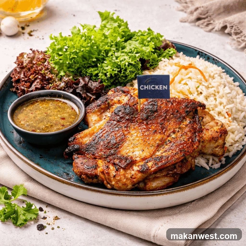 Chicken Dish with Rice and Salad