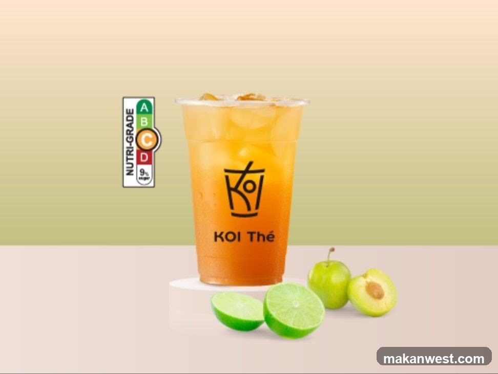 KOI Thé Drink with Fruit and Nutri-Grade Label