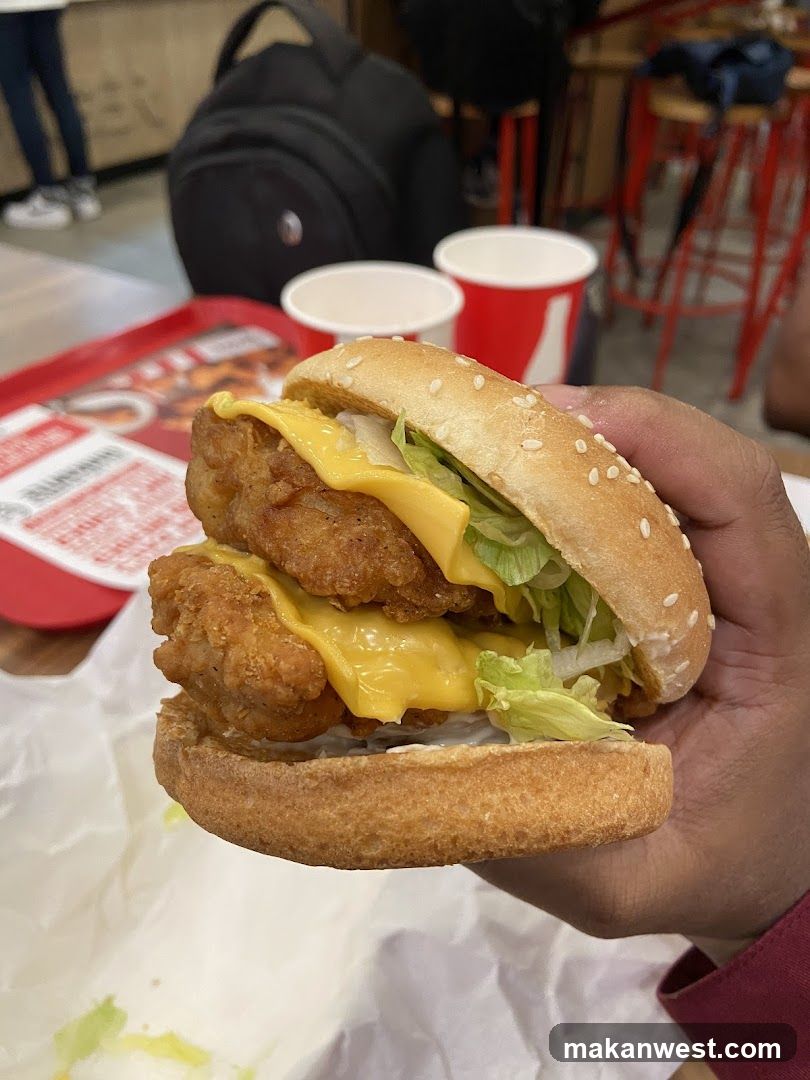 Double Chicken Burger with Cheese