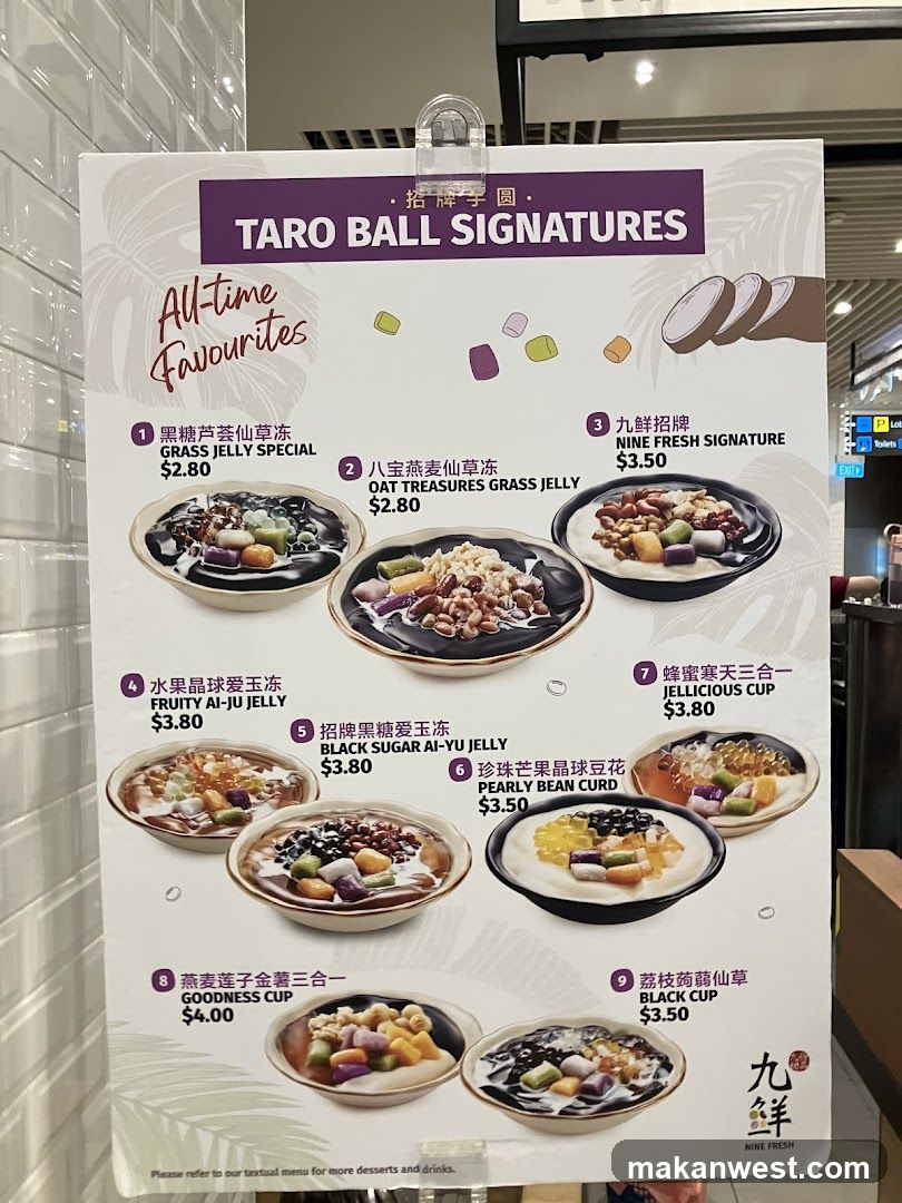 Taro Ball Signatures Menu Board
