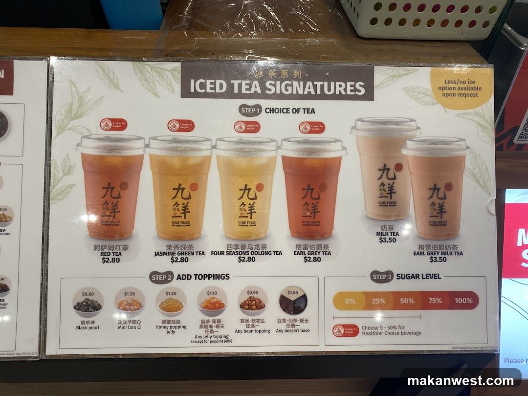 Iced Tea Signatures Menu Board