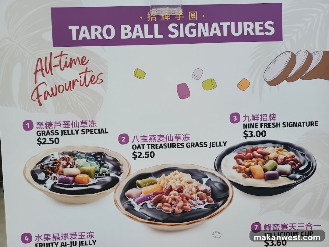 Taro Ball Signatures Menu Board